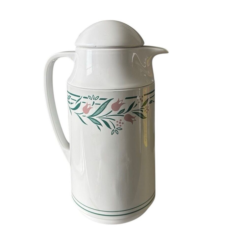 Corning Vintage Thermique Rosemary Tulip Pattern 1 Qt Carafe